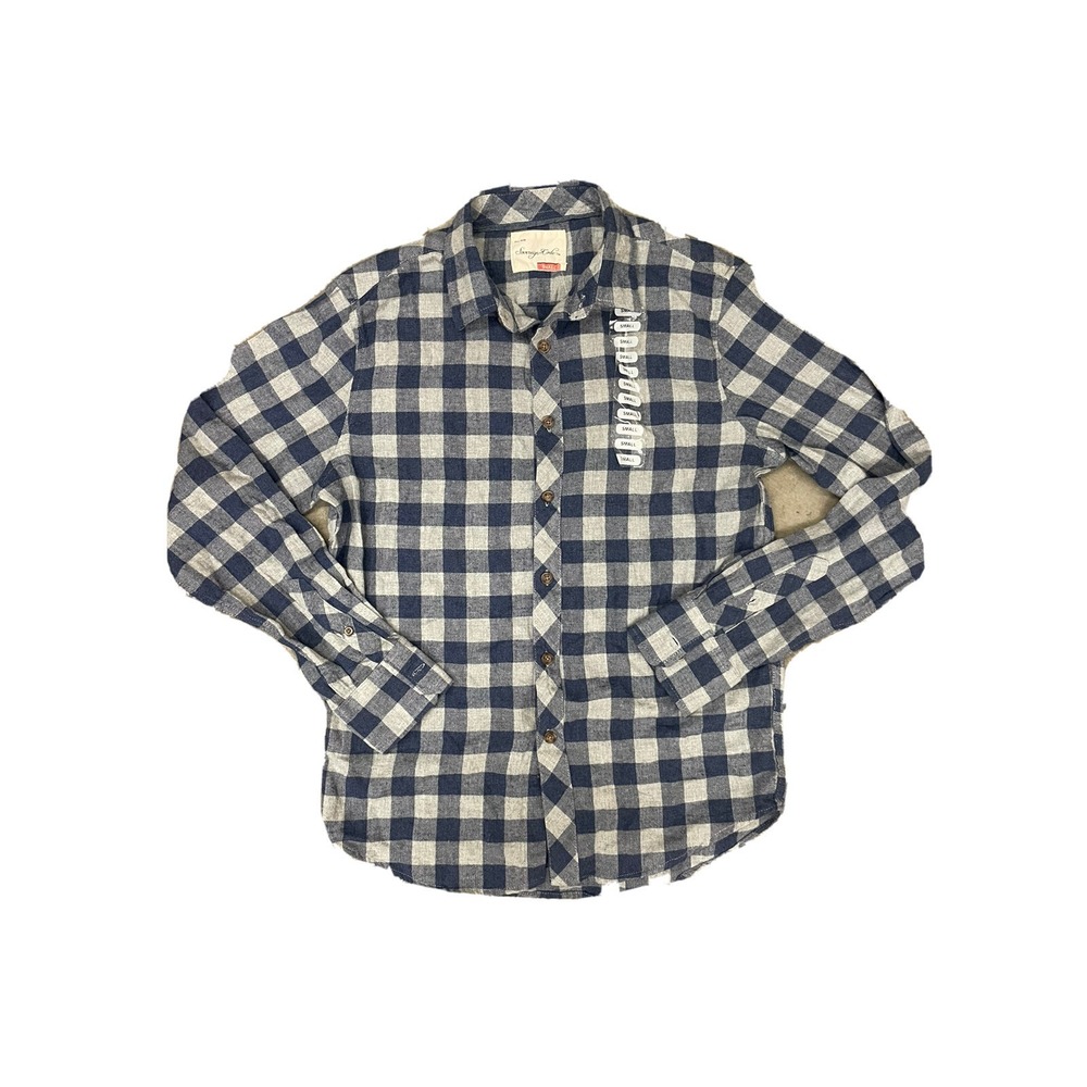 Sovereign Code Button Down Navy/Grey Plaid Small‎